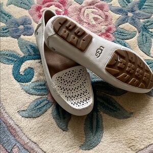 UGG Cream Perforated Slip-On Shoes
